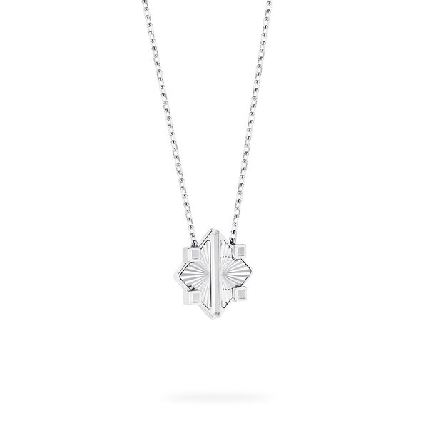 Guilloch&eacute; Sterling Silver Pendant Necklace, Medium